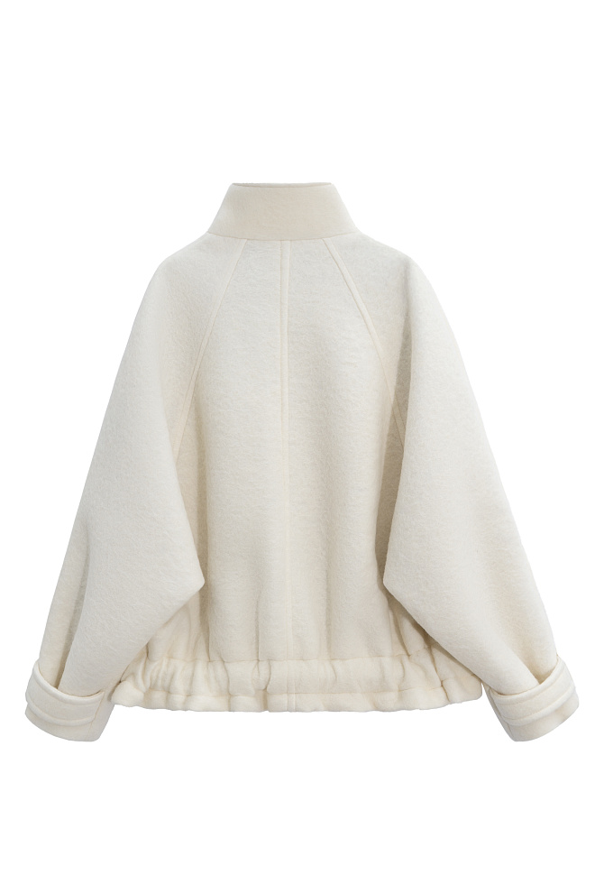 Бомбер из шерсти с воротником-стойкой