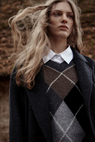 Джемпер из кашемира с узором аргайл