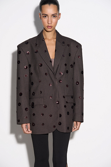 Однобортный жакет с пайетками