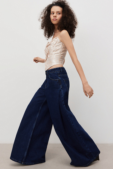 Расклешенные джинсы из 100% хлопка