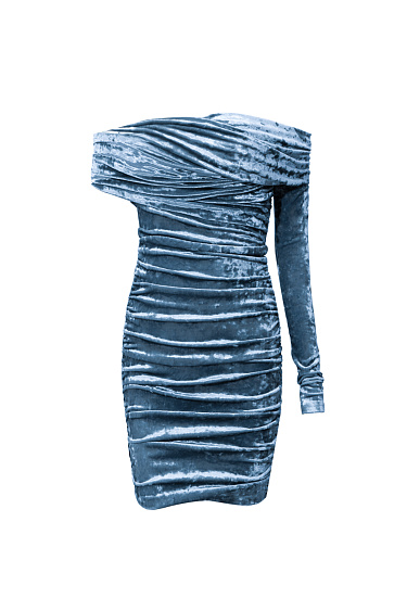 Платье мини из велюра