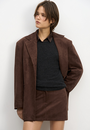 Юбка мини с отделкой под замшу