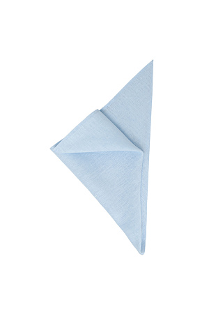 голубой Большая треугольная косынка из 100% льна