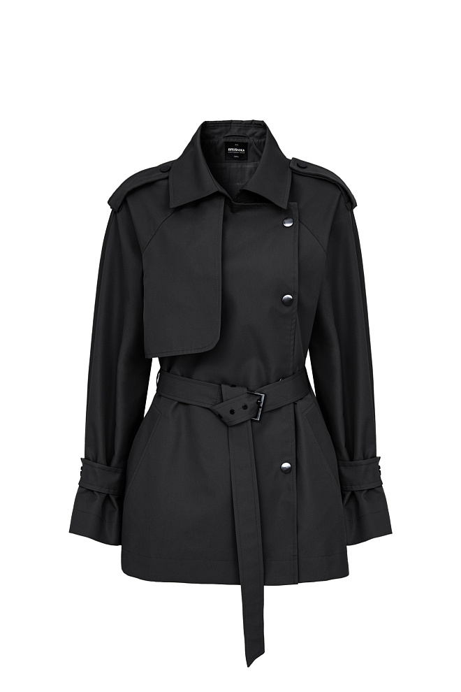 Укороченный тренч с широким запахом