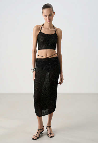 Юбка миди с пайетками