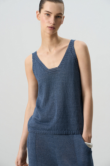 Трикотажный топ из 100% льна