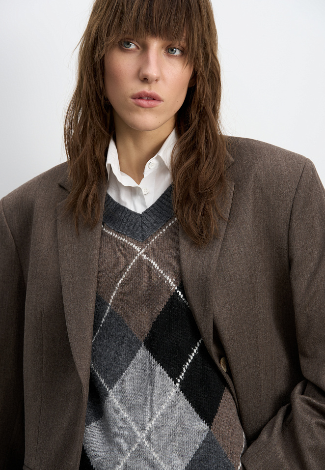 Жилет из кашемира с узором аргайл