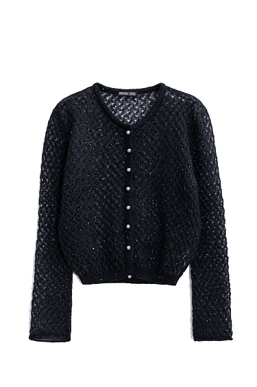 Ажурный кардиган с пайетками