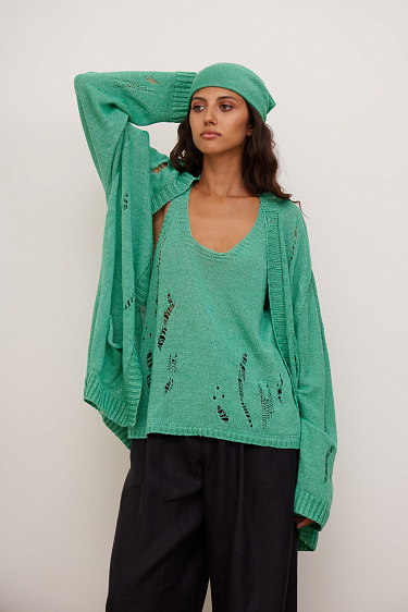 Кардиган из 100% льна