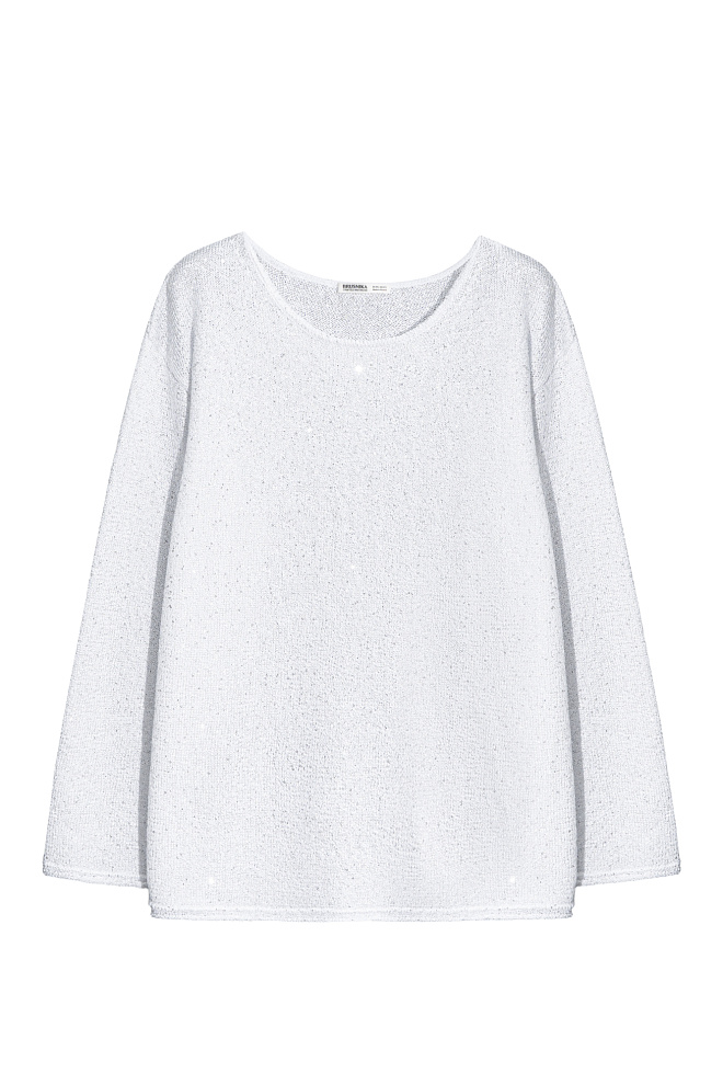 Джемпер из хлопка с пайетками и люрексом