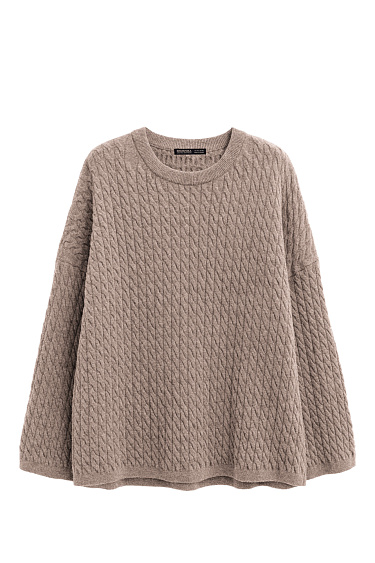 Джемпер с косами из 100% шерсти мериноса экстрафайн