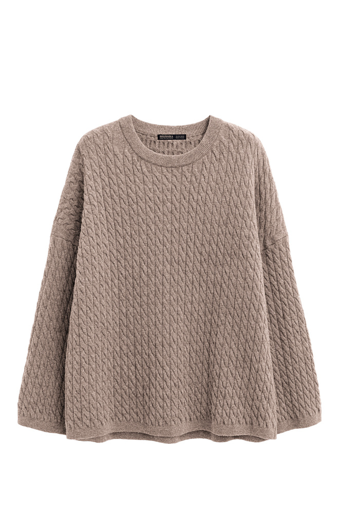 Джемпер с косами из 100% шерсти мериноса экстрафайн