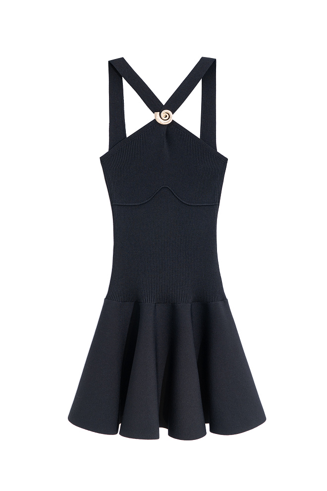 Платье мини с фигурной пряжкой