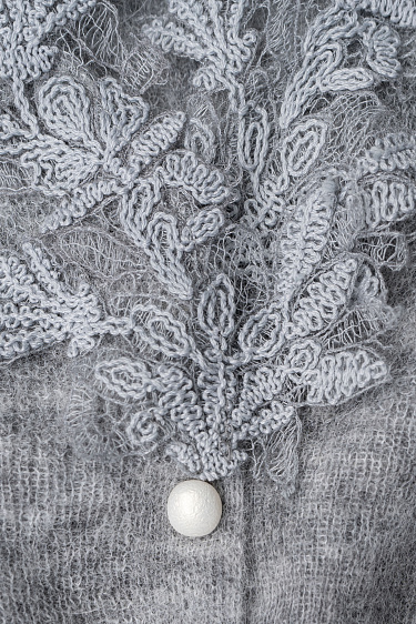 Кардиган из шерсти мериноса с кружевом