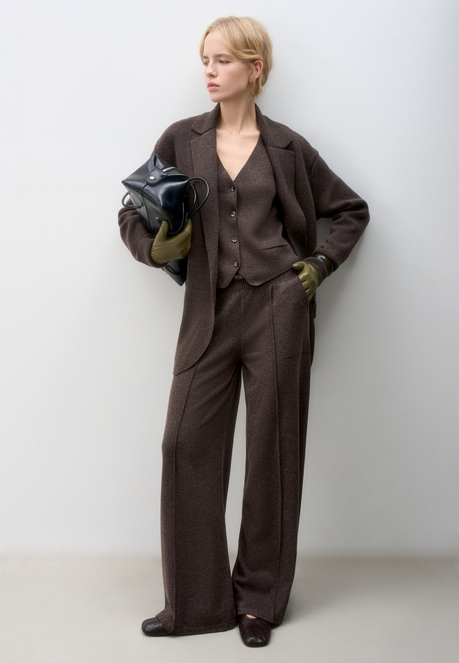 Широкие брюки из кашемира и шерсти
