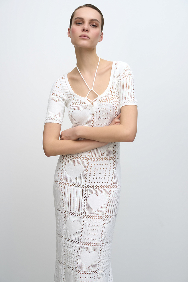 Ажурное платье в стиле печворк