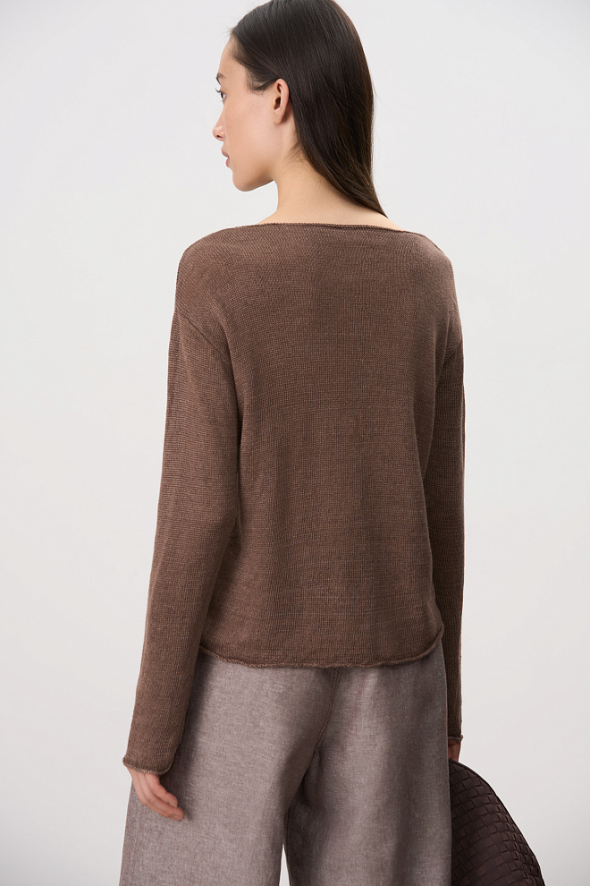 Трикотажный джемпер из 100% льна