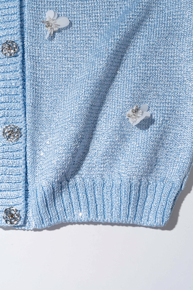 Кардиган из хлопка с пайетками