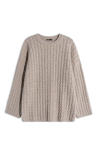 Джемпер с косами и люрексом