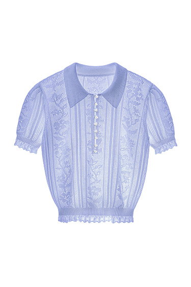 Ажурное поло с пайетками