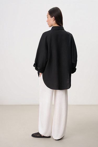 Брюки-аладдины из 100% льна