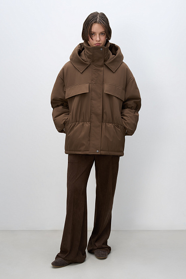 Длинная куртка из текстурной ткани