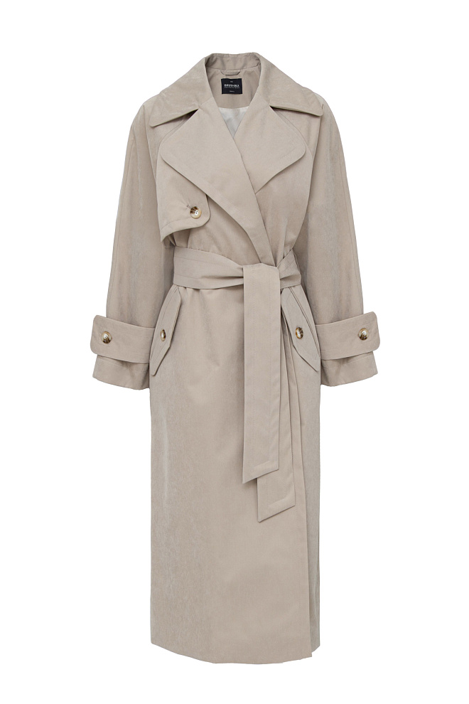 Свободный плащ с поясом на запах