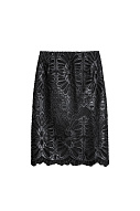 Юбка с кружевом из экокожи, 40/46