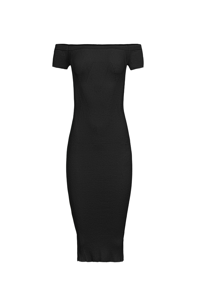 Платье по фигуре с открытыми плечами 