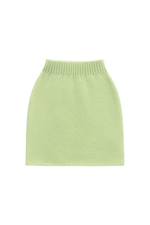 зеленый Трикотажная юбка длины мини из смесовой шерсти с добавлением мохера. Модель приталенного силуэта с эластичным поясом в рубчик.