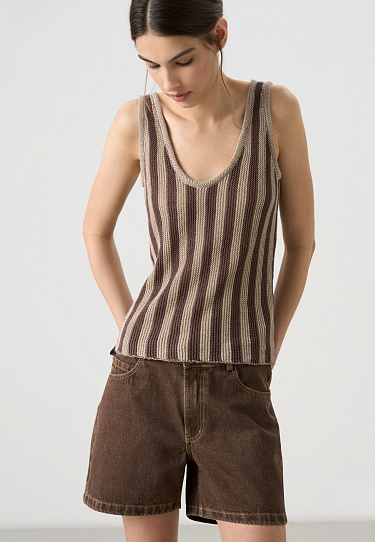 Трикотажная майка из 100% льна