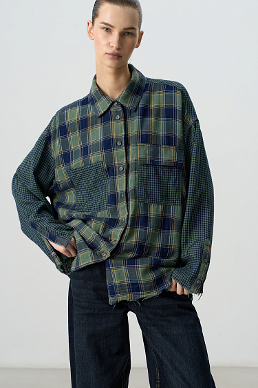 Рубашка в клетку из 100% хлопка