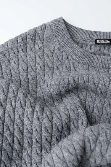 Джемпер с косами из 100% шерсти мериноса экстрафайн
