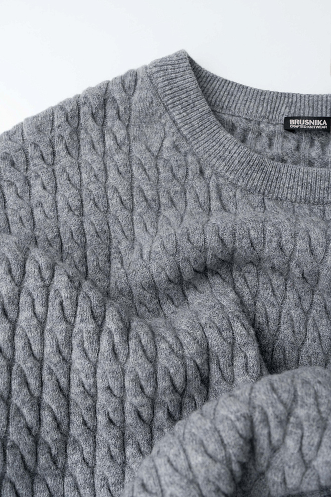 Джемпер с косами из 100% шерсти мериноса экстрафайн