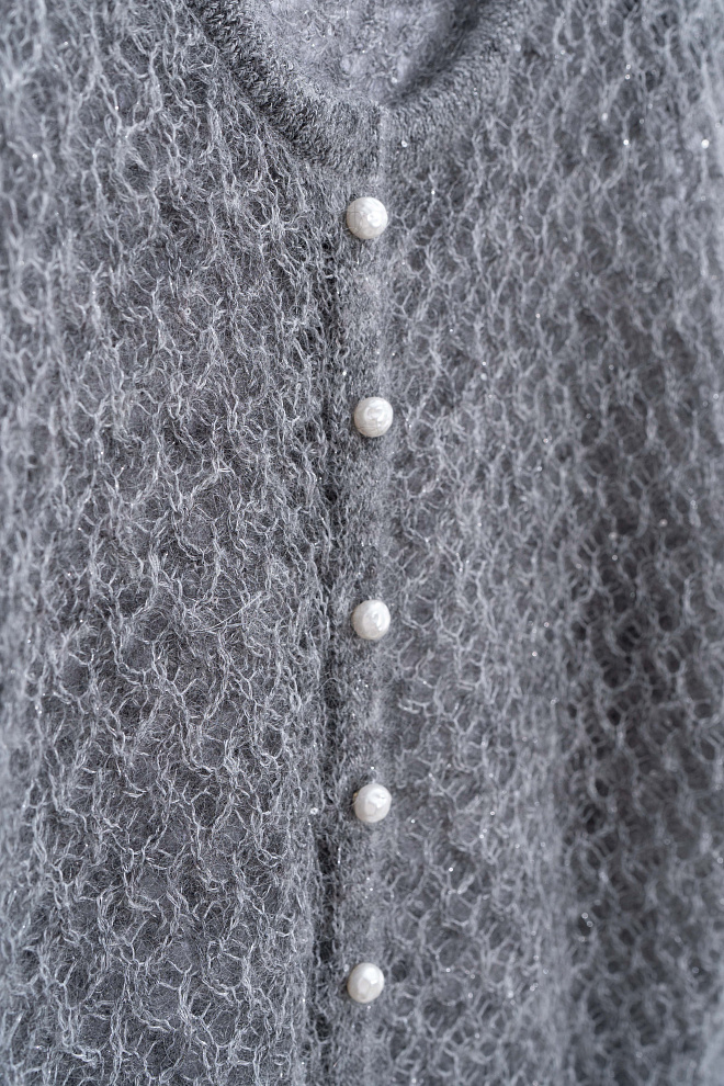 Ажурный кардиган с пайетками