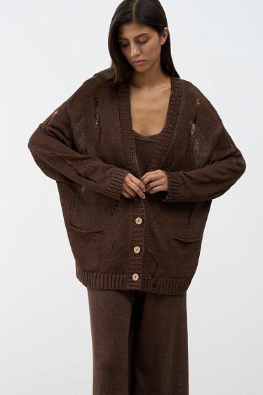 Кардиган из 100% льна