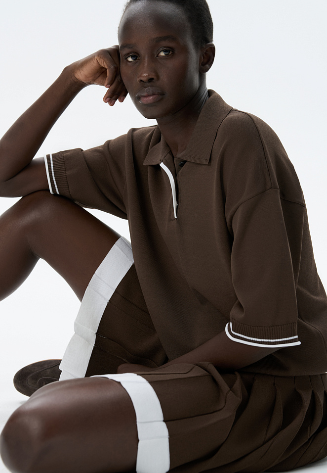 Трикотажная футболка поло из вискозы