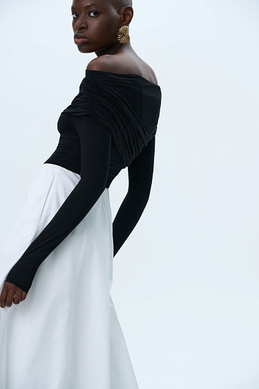 Боди с драпировкой на груди