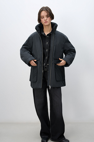 Парка на синтепоне с дополнительным воротником