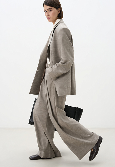 Брюки палаццо из фланели 