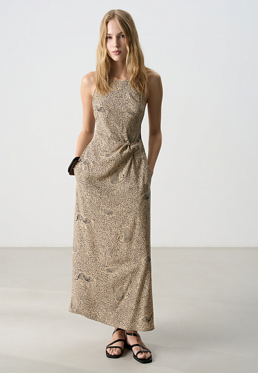 Принтованное платье из 100% вискозы