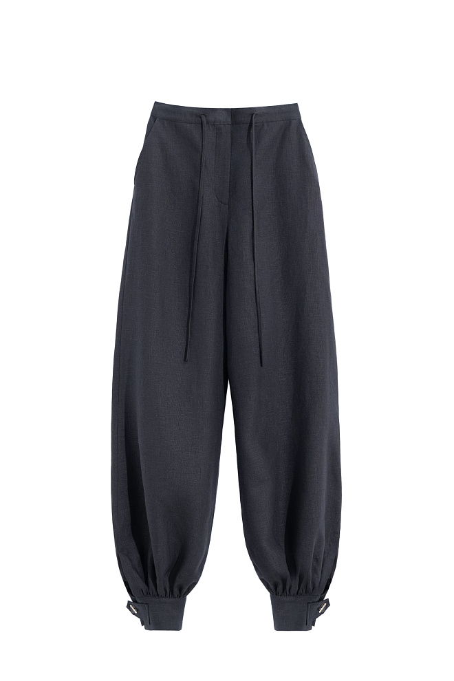 Брюки-аладдины из 100% льна