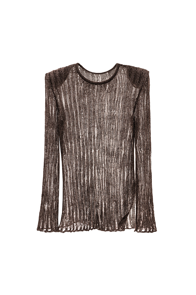 Полупрозрачный джемпер изо льна