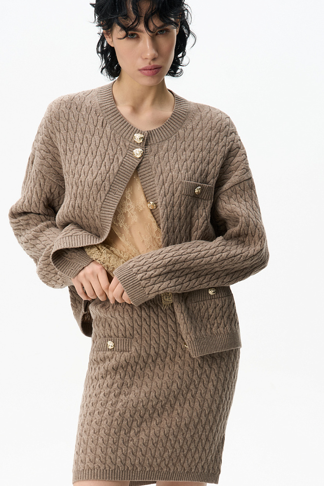 Юбка мини из шерсти мериноса экстрафайн