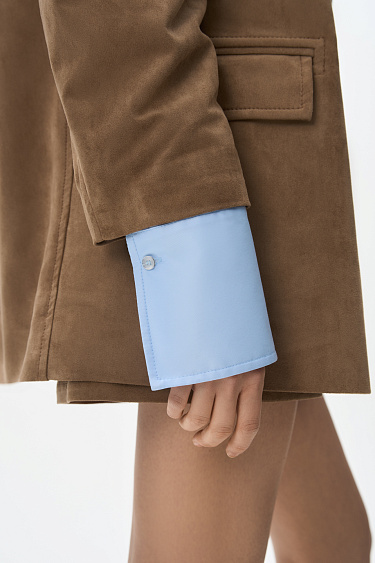 Жакет с отделкой под замшу