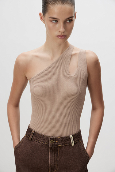 Трикотажный топ с двойной лямкой