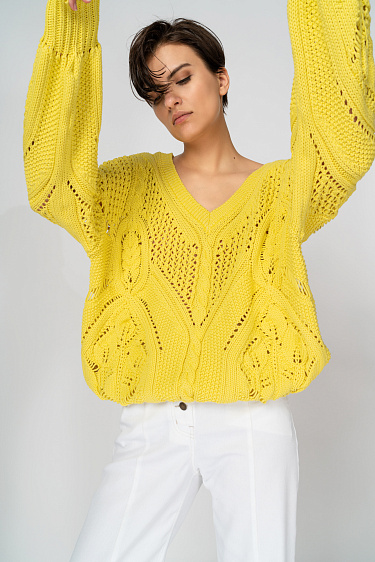 Ажурный джемпер из хлопка