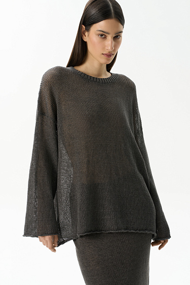 Полупрозрачный джемпер из 100% льна