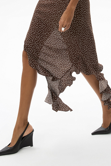 Платье в горошек из 100% креповой вискозы