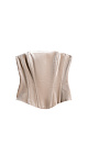 Бархатный корсет со шнуровкой на спине. Модель приталенного силуэта, с вертикальными вытачками. Изделие выполнено на подкладке.